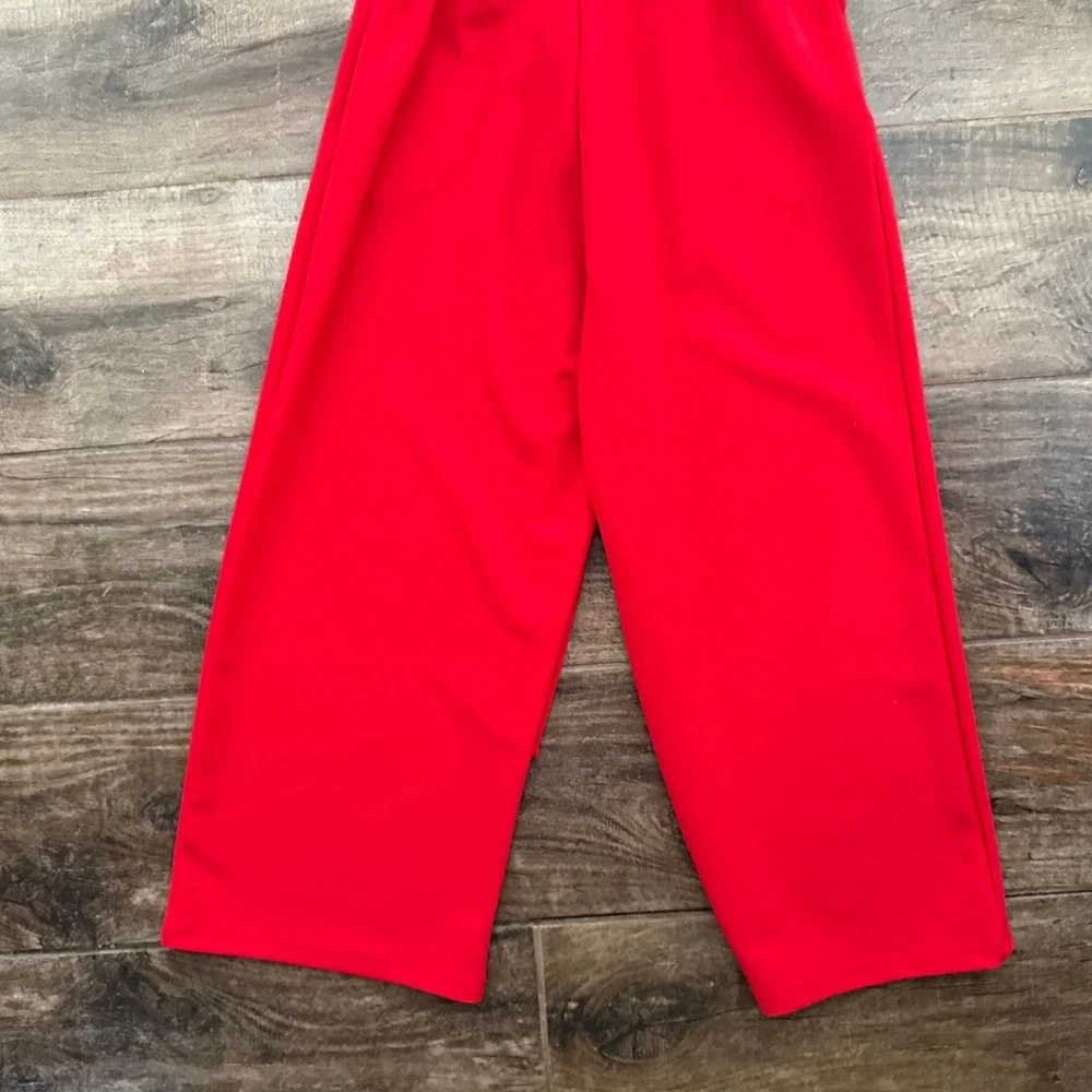 Anthropologie‎ Cathy Tie Waist Structured Jumpsuit, Red,XS - Picture 8 of 12